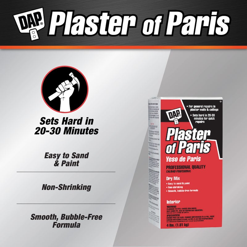 DAP Plaster of Paris (Dry Mix), White, 4 Lb Box (7079810308) - Image 2