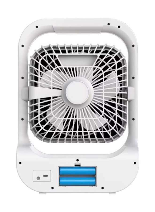 SONASHI 8-Inch White Rechargeable Fan with 15 LED Lights | 3-Speed Function, Tilting Head | Inbuilt Charger and 5V 2000mAh Lithium Battery | Up to 5 Hours Working Time | SRF-803N White SRF-803 White - Image 4