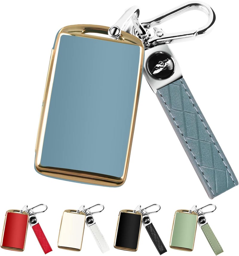 QBUC for Mazda Key Fob Cover Case with Keychain for 2019-2023 Mazda 3 6, Mazda 3 Hatchback, 2020-2023 Mazda CX-5, CX-9, CX-30 - Image 1