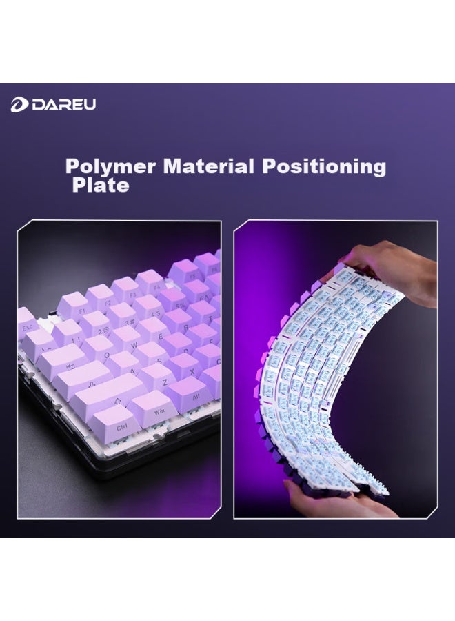 Daryo Dareu Ek87pro Mechanical Keyboard, Wired/wireless/bluetooth Triple-mode Gaming Keyboard, 87-key Layout, Full Hot-swappable, Gasket Structure, White And Cyan Master Switch - Image 2