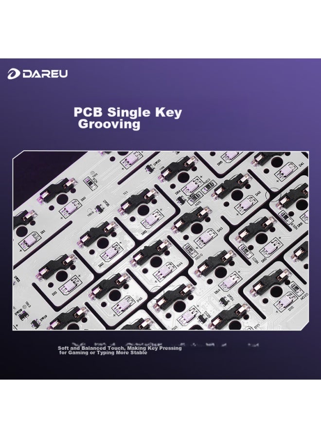 Daryo Dareu Ek87pro Mechanical Keyboard, Wired/wireless/bluetooth Triple-mode Gaming Keyboard, 87-key Layout, Full Hot-swappable, Gasket Structure, White And Cyan Master Switch - Image 3