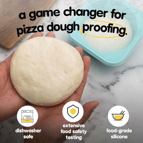 KEVJES PLUS 1000ml Pizza Dough Proofing Containers for DIY family Artisan Pizza, Food Grade Silicone Stackable Boxes with Lids, Freezer, Fridge, Dishwasher Safe,4sets (Green) - Image 2