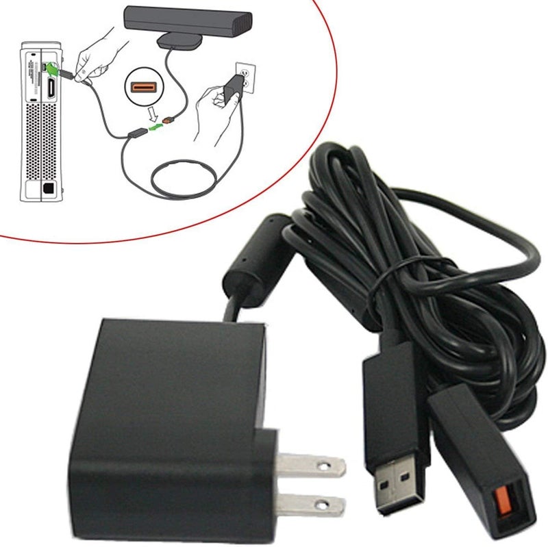 VSEER Kinect USB AC Adapter Power Supply Cable Cord Replacement Adapter for Mircosoft Xbox 360 Kinect Sensor System,Black - Image 4