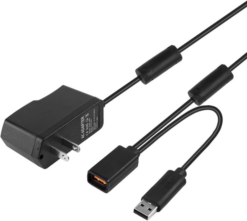 VSEER Kinect USB AC Adapter Power Supply Cable Cord Replacement Adapter for Mircosoft Xbox 360 Kinect Sensor System,Black - Image 1