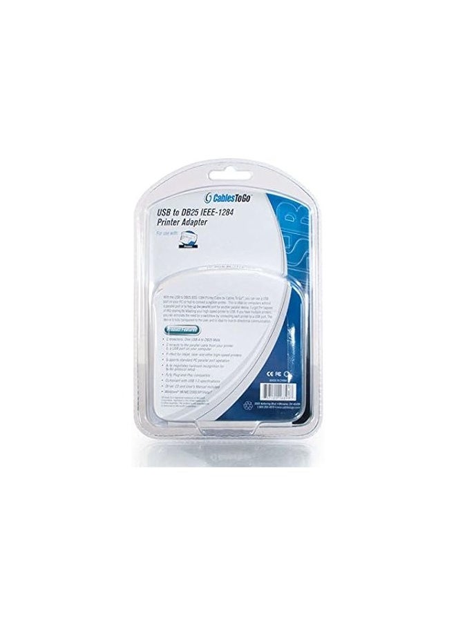 C2G - Cables to Go 16899 USB To DB25 Parallel Printer Adapter Cable, 182.8 cm - Image 1
