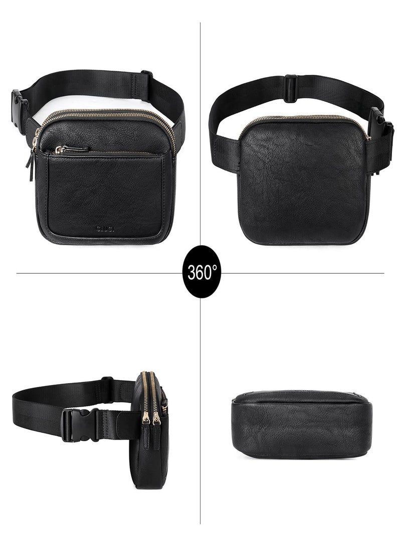 Zikra Belt Bag for Women, PU Leather  Pack Crossbody Bags for Women Waist Bag with Adjustable Strap, Mini Everywhere Crossbody Waist Bag, Fashion Crossbody Bag for Gym Workout Travelling - Image 3