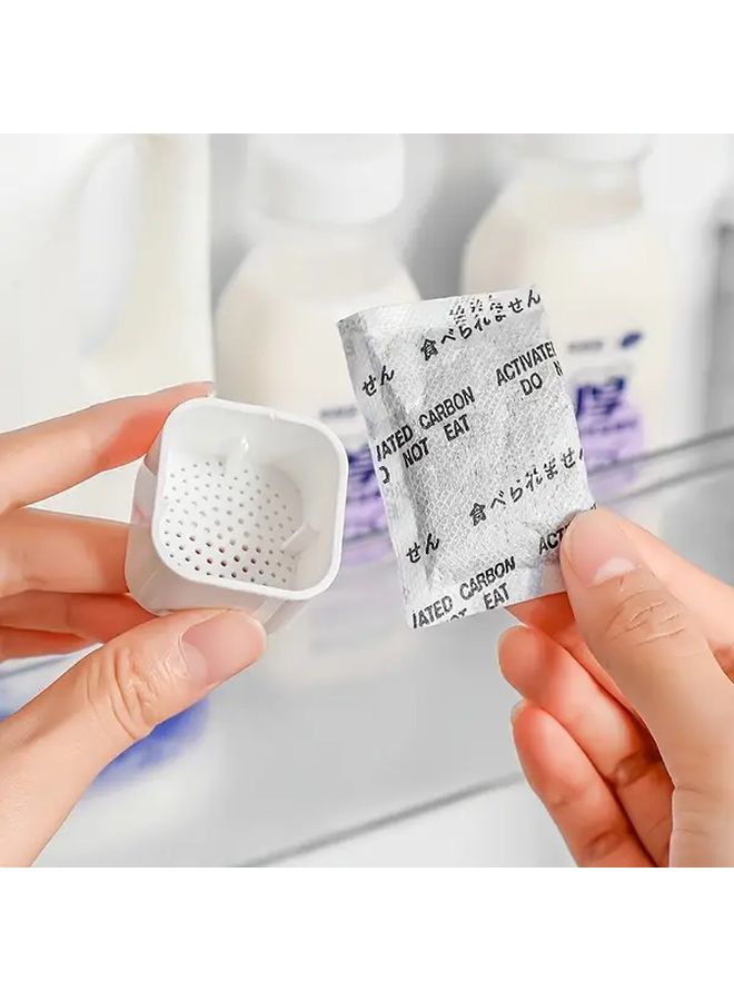 White Non Electric Refrigerator Deodorizer Activated Charcoal Odor Remover Anti Mold Portable Hanging Clip - Image 2