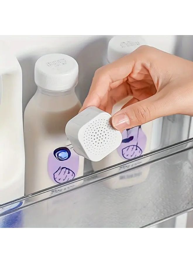 White Non Electric Refrigerator Deodorizer Activated Charcoal Odor Remover Anti Mold Portable Hanging Clip - Image 1