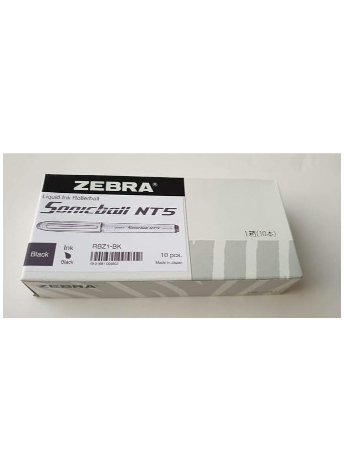 ZEBRA 10 Piece Sonicball Black Liquid Ink 0.5mm Fine Point  - Image 1