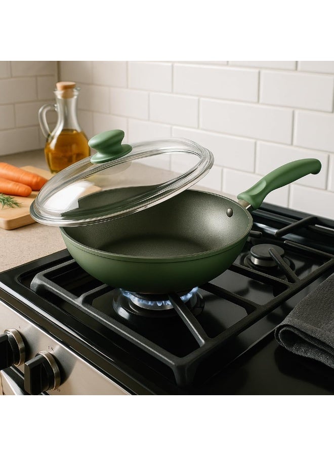 BS Risoli DR.GREEN Wok 30cm – Eco-Friendly Green Stone Non-Stick Wok for Healthy Cooking  - Image 3