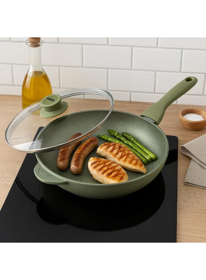 BS Risoli DR.GREEN Wok 30cm – Eco-Friendly Green Stone Non-Stick Wok for Healthy Cooking  - Image 1