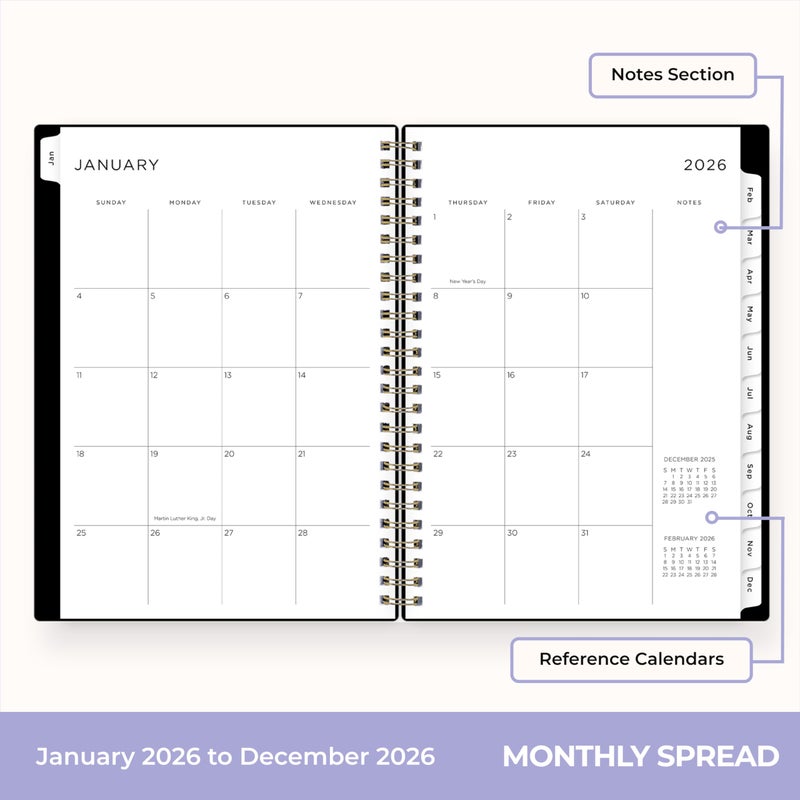 Blue Sky Ashley G 2026 Weekly and Monthly Planner Calendar, January 2026 - December 2026, 5.875" x 8.625", Flexible Cover, Durable Twin Wire Binding, Pocket & Extra Notes Pages, Sweetheart Black - Image 4