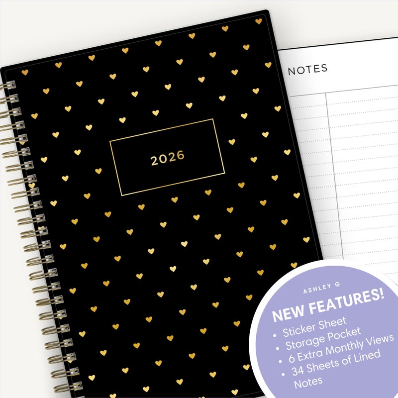 Blue Sky Ashley G 2026 Weekly and Monthly Planner Calendar, January 2026 - December 2026, 5.875" x 8.625", Flexible Cover, Durable Twin Wire Binding, Pocket & Extra Notes Pages, Sweetheart Black - Image 5