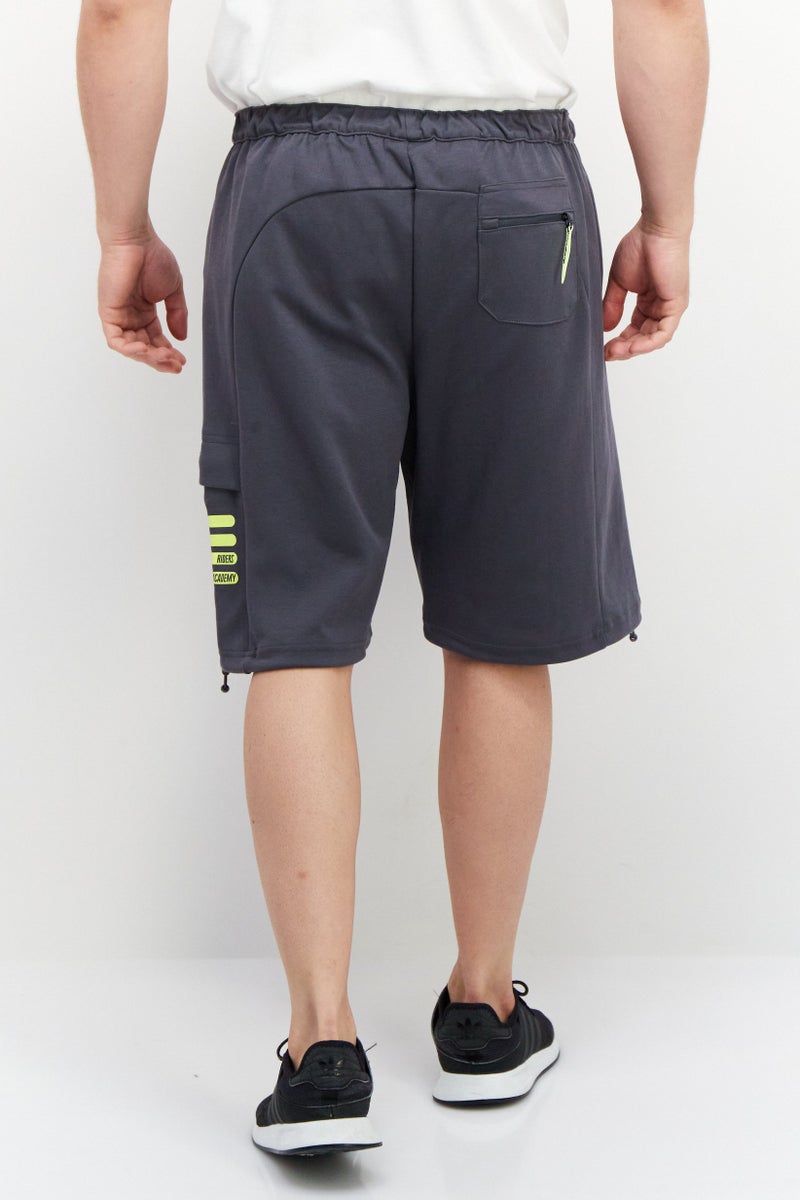FILA Men Sportswear Fit Brand Logo Outdoor Shorts, Grey  - Image 3