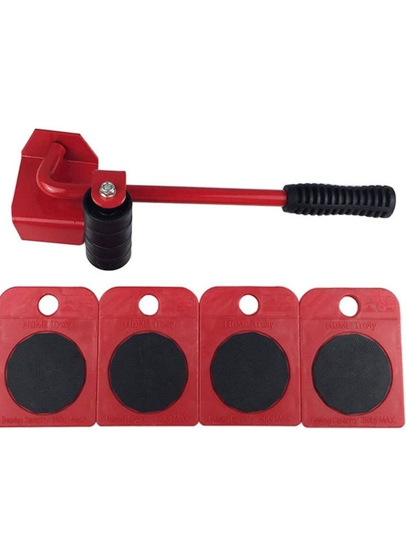 Furniture Lifting and Moving Tool 5 Pcs Set Furniture Lifter Heavy Appliance Lifting Movers Furniture Move Tools Set with 1 Lifting Rod and 4 Packs 360 Degree rotatable Furniture Slides Kit - Image 1