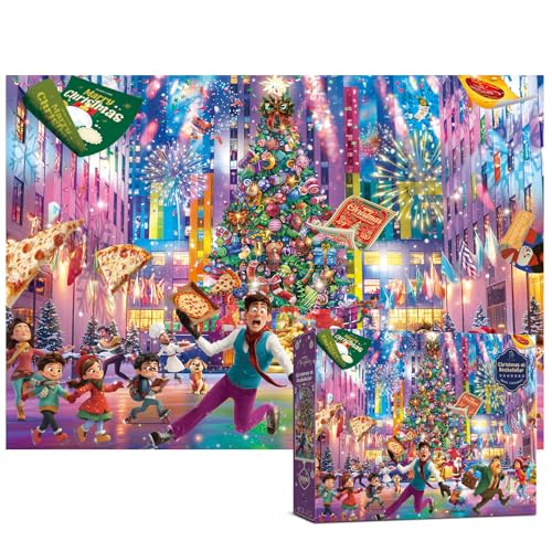 Antelope Puzzle Christmas Jigsaw Puzzle 1000 Pieces for Adults Christmas at Rockefeller Holiday Winter Scene Festive Jigsaw Puzzle Gift for Adults - Image 1