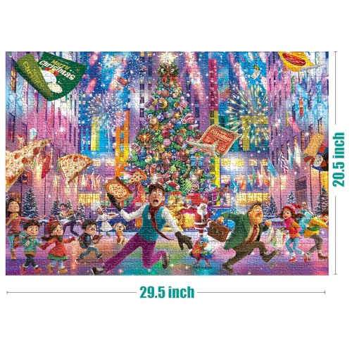 Antelope Puzzle Christmas Jigsaw Puzzle 1000 Pieces for Adults Christmas at Rockefeller Holiday Winter Scene Festive Jigsaw Puzzle Gift for Adults - Image 5