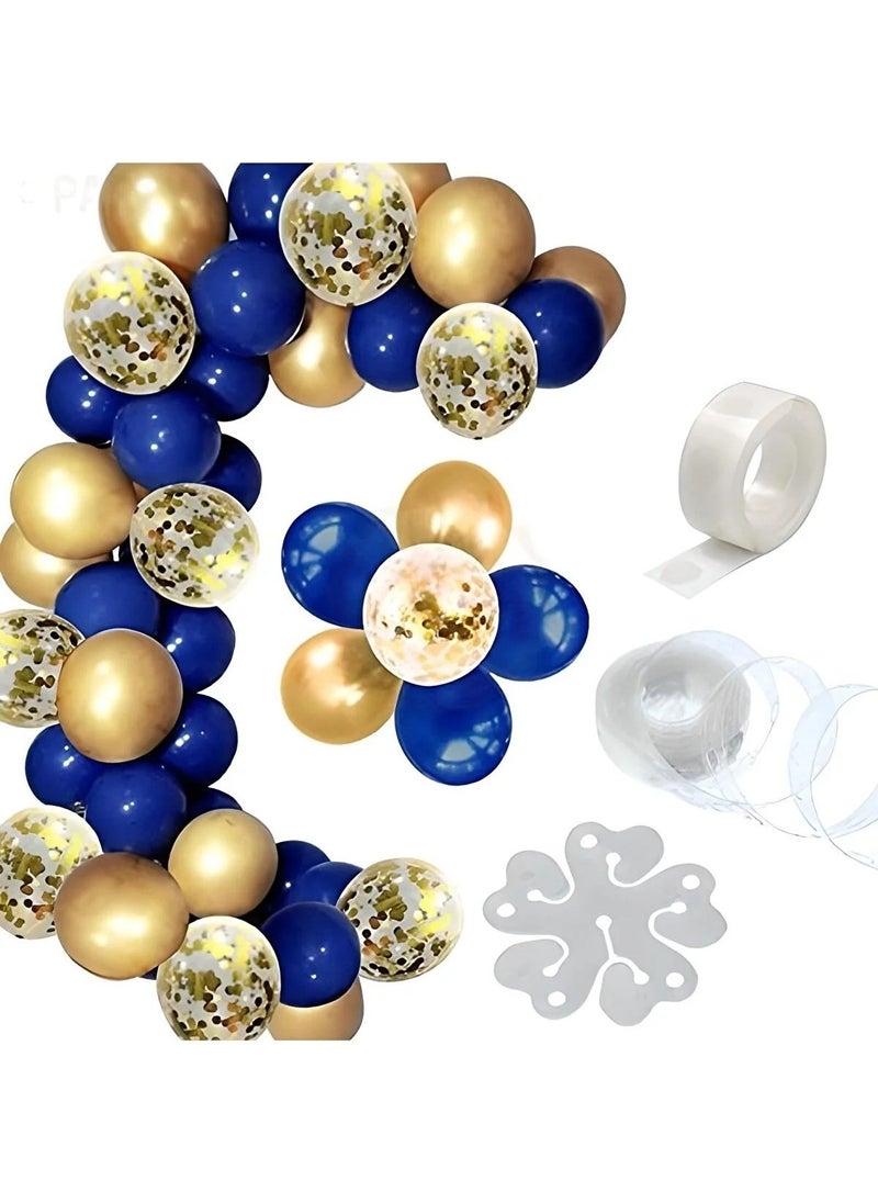 Çıtı Pıtı Store Blue Gold and Gold Confetti Rubber Balloons 