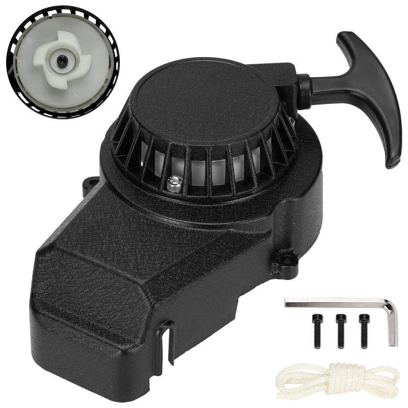 FVRITO Pull Start Assembly Recoil Starter for SYX Moto 50cc Dirt Bike SSR X-pro Coolster Apollo 47cc 49cc 2 Stroke Engine Mini Kids Pit Pocket Chinese ATV Quad 4 Wheeler Go Kart Parts with Pull Cord - Image 1