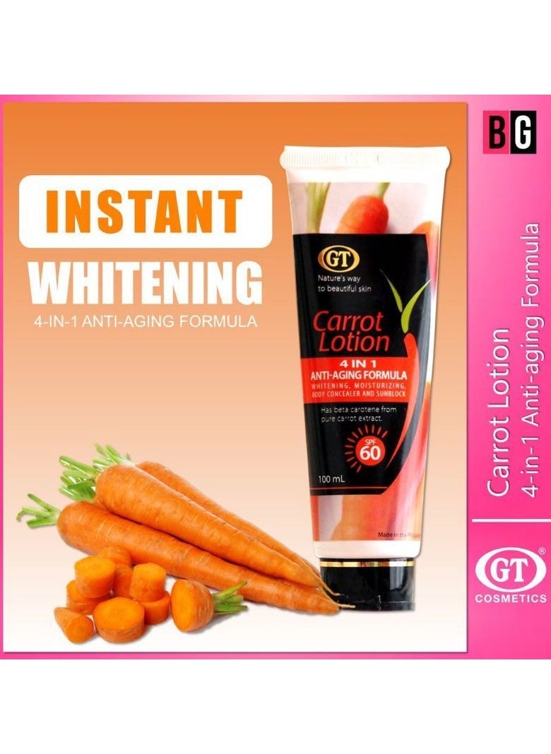 GT Carrot Lotion 4 in 1 Anti-Aging Formula 100ml  - Image 2