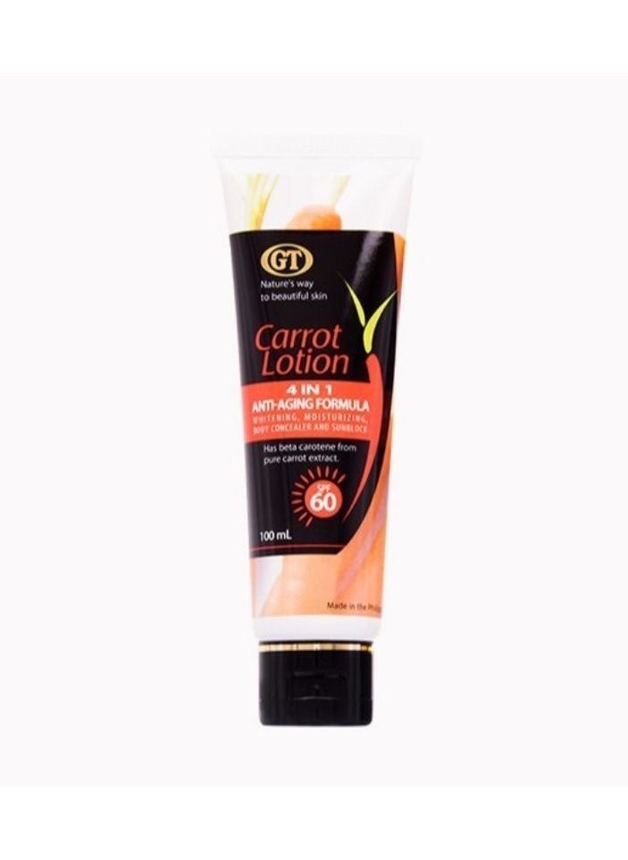 GT Carrot Lotion 4 in 1 Anti-Aging Formula 100ml  - Image 1