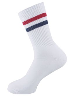 SAM SOCKS Sam socks set of 3 half towel sport sock Women white (red-blue lines stripes)  - Image 2