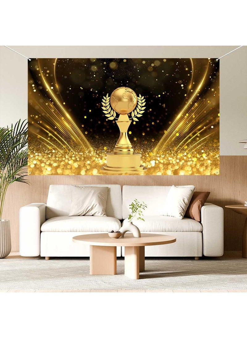 Ticuenicoa Ticuenicoa Golden Globe Awards Banner  708x433 Inches Golden Champion Trophy Photography Background with Shiny Gold Glitter Perfect for Awards Ceremonies and Photo Booth Props  - Image 4