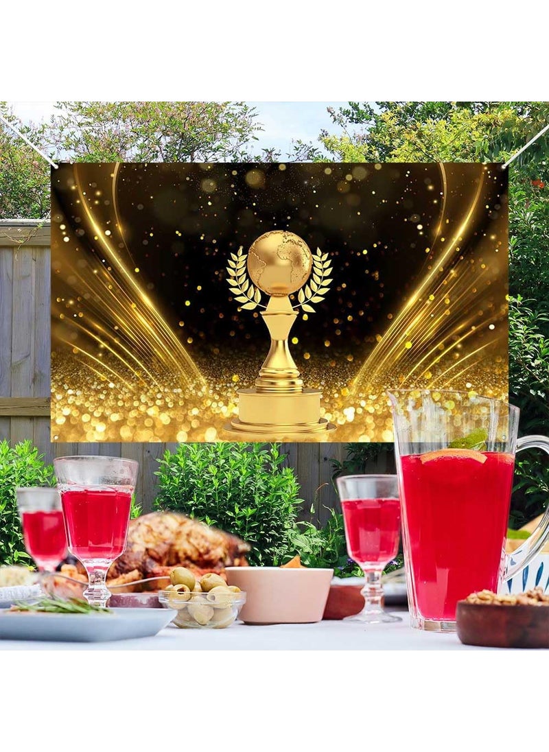 Ticuenicoa Ticuenicoa Golden Globe Awards Banner  708x433 Inches Golden Champion Trophy Photography Background with Shiny Gold Glitter Perfect for Awards Ceremonies and Photo Booth Props  - Image 5