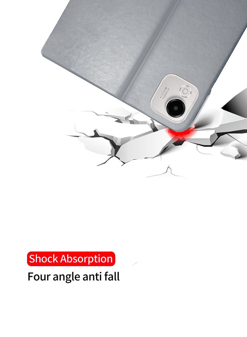 BYTER Honor Pad X9a (11.5 inch) 4G 2025 Classic PU Leather Trifold Stand Flip Case Cover (TCFPSR) - Grey - Image 3