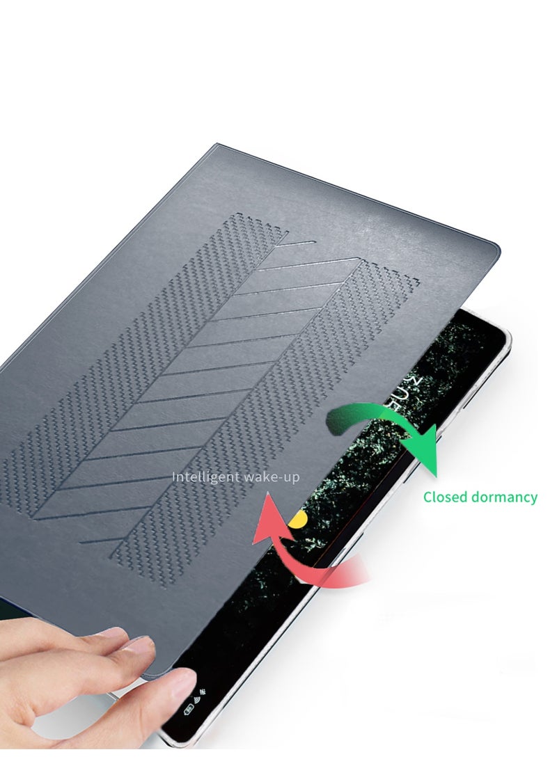 BYTER Honor Pad X9a (11.5 inch) 4G 2025 Classic PU Leather Trifold Stand Flip Case Cover (TCFPSR) - Grey - Image 4