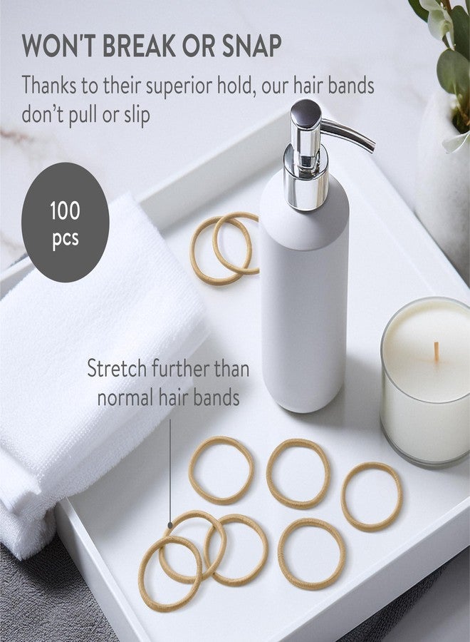 H&S Hair Ties for Women - 100pcs x 4mm - Non-Metal Blond Bands for All Hair Types - Elastic & Seamless Ponytail Holders also for Men - Image 3
