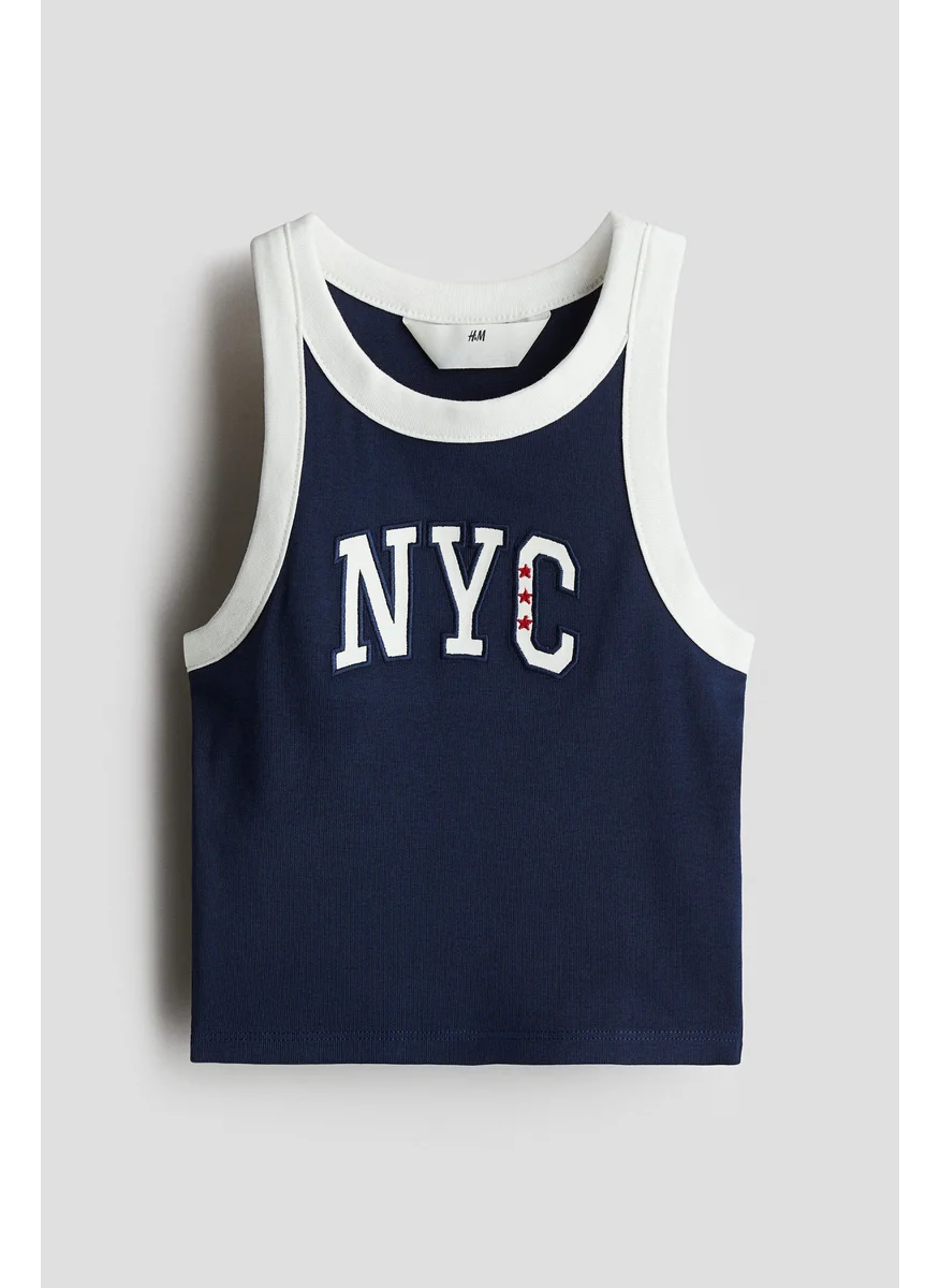 H&M Printed Cotton Vest Top