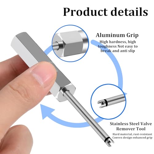 FALVFUN 2PCS Car Valve Core Removal Tool, 4.3" Magnetic Single Head Vehicle Schrader Valve Stem Remover & Installer, Heavy Duty Screwdriver Tire Stem Removal Tool, Universal for Vehicles - Image 3