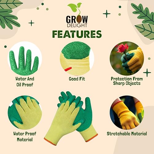GROW DELIGHT Gardening Tools Kit-9 Pcs (Fork, Cultivator, Big Trowel, Small Trowel, Weeder, Garden Pruner, Gardening Gloves Green, Water Spray Gun, Flower Seeds Packet) | Durable Gardening Tools - Image 4