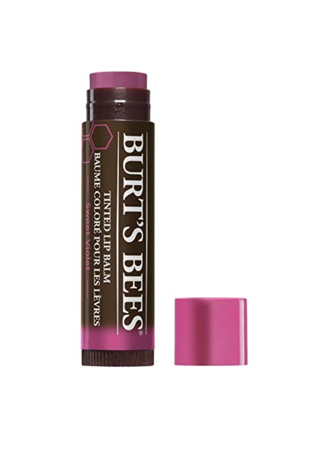 Burt's Bees Burts Bees 100 Natural Tinted Lip Balm Sweet Violet with Shea Butter Botanical Waxes 1 Tube - Image 1