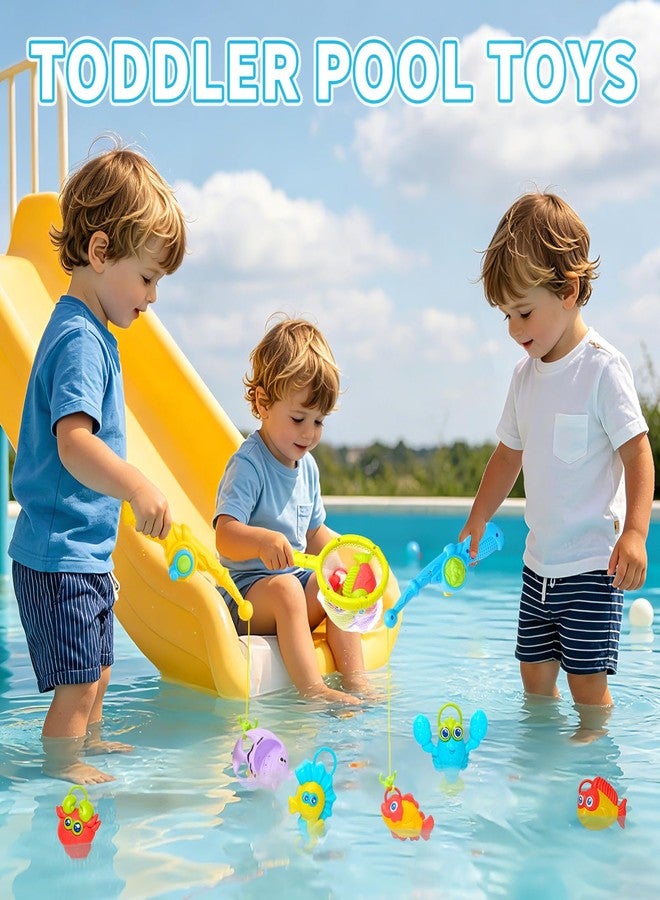 AMCHSURI Toddler Bath Toys for Kids Ages 1-3, Mold Free Bathtub Pool Water Table Toys with Pole Rod Net & Plastic Floating Fishes, Outdoor Water Toys for Kids Toddlers Birthday Gifts Aged 2-4 3-5 4-8 - Image 3