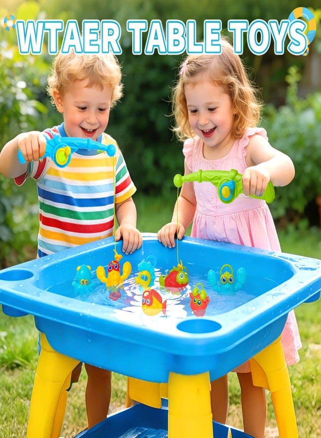 AMCHSURI Toddler Bath Toys for Kids Ages 1-3, Mold Free Bathtub Pool Water Table Toys with Pole Rod Net & Plastic Floating Fishes, Outdoor Water Toys for Kids Toddlers Birthday Gifts Aged 2-4 3-5 4-8 - Image 2