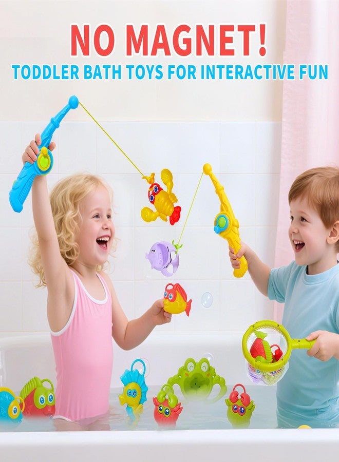 AMCHSURI Toddler Bath Toys for Kids Ages 1-3, Mold Free Bathtub Pool Water Table Toys with Pole Rod Net & Plastic Floating Fishes, Outdoor Water Toys for Kids Toddlers Birthday Gifts Aged 2-4 3-5 4-8 - Image 5