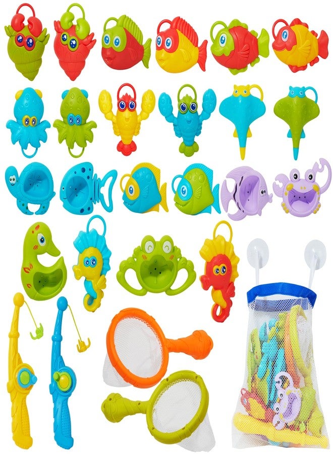 AMCHSURI Toddler Bath Toys for Kids Ages 1-3, Mold Free Bathtub Pool Water Table Toys with Pole Rod Net & Plastic Floating Fishes, Outdoor Water Toys for Kids Toddlers Birthday Gifts Aged 2-4 3-5 4-8 - Image 1