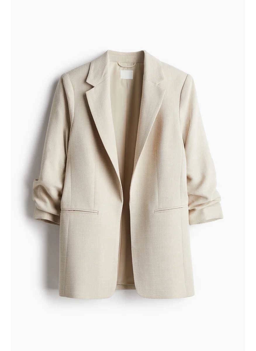 H&M Gathered-Sleeve Blazer