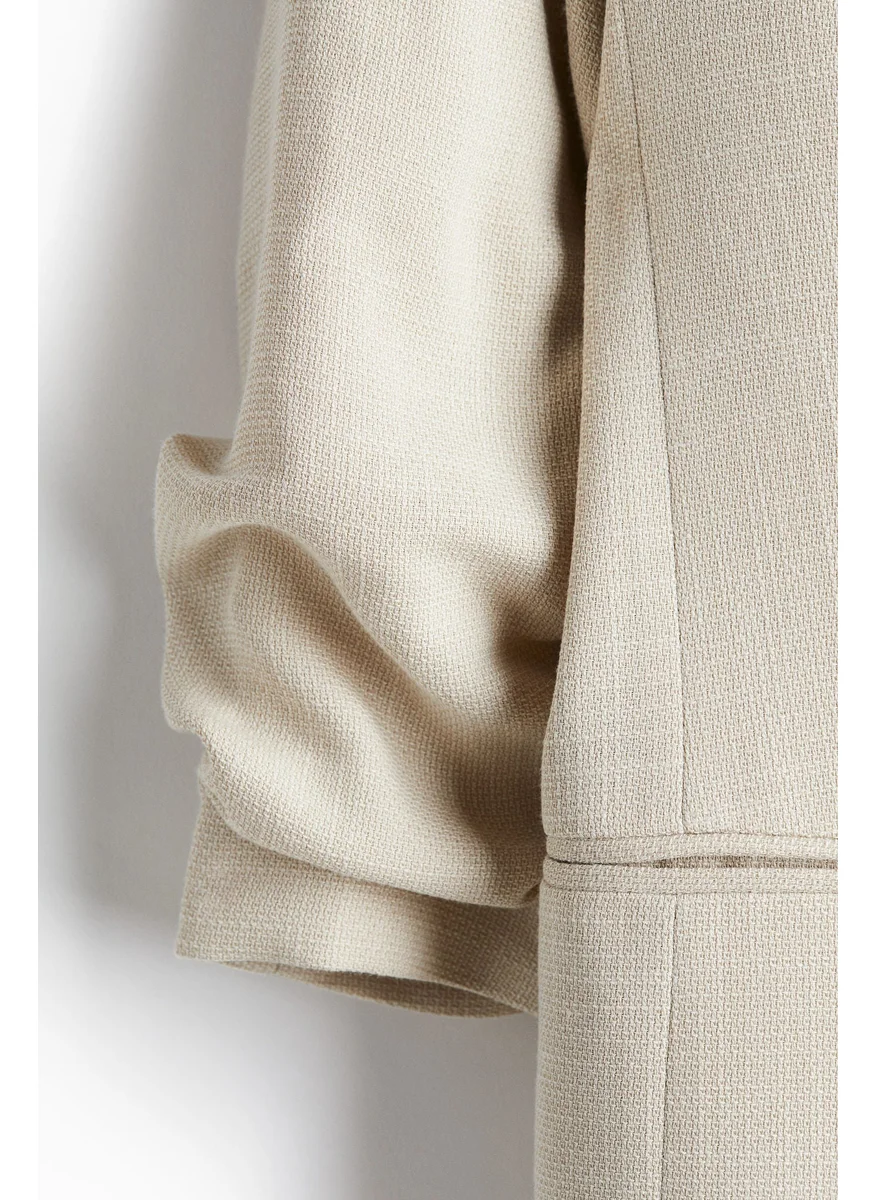 H&M Gathered-Sleeve Blazer