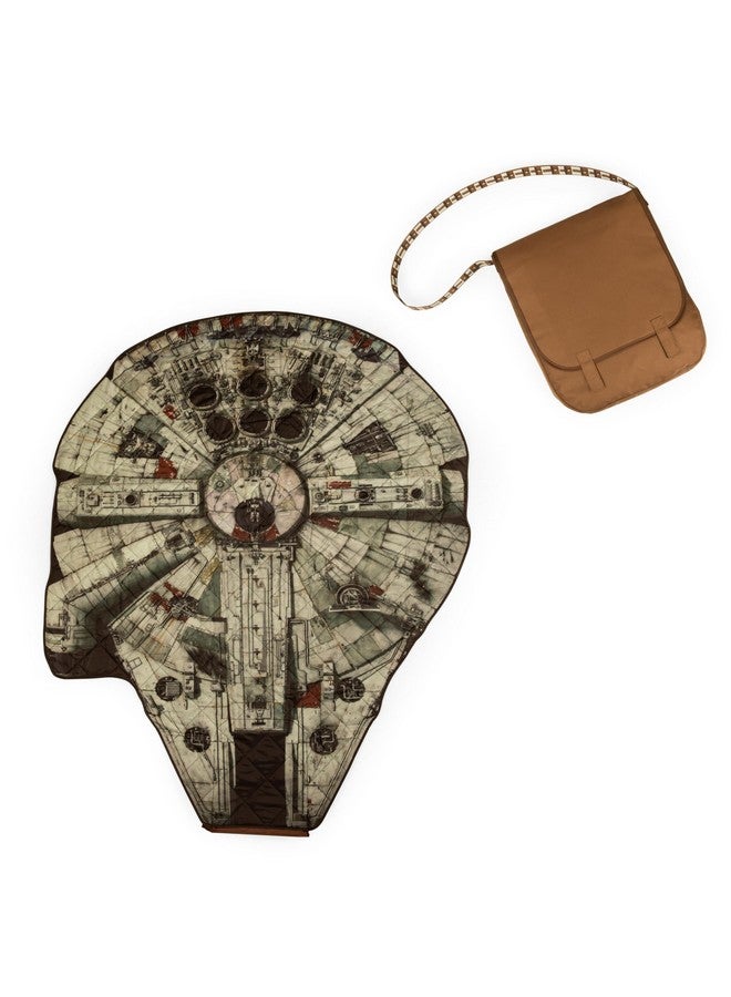 PICNIC TIME PICNIC TIME Star Wars Millennium Falcon Blanket in a Bag, (Brown with Millennium Falcon Design)  - Image 1