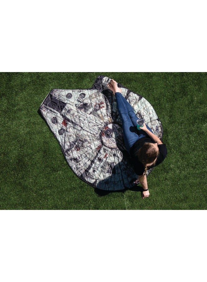 PICNIC TIME PICNIC TIME Star Wars Millennium Falcon Blanket in a Bag, (Brown with Millennium Falcon Design)  - Image 3