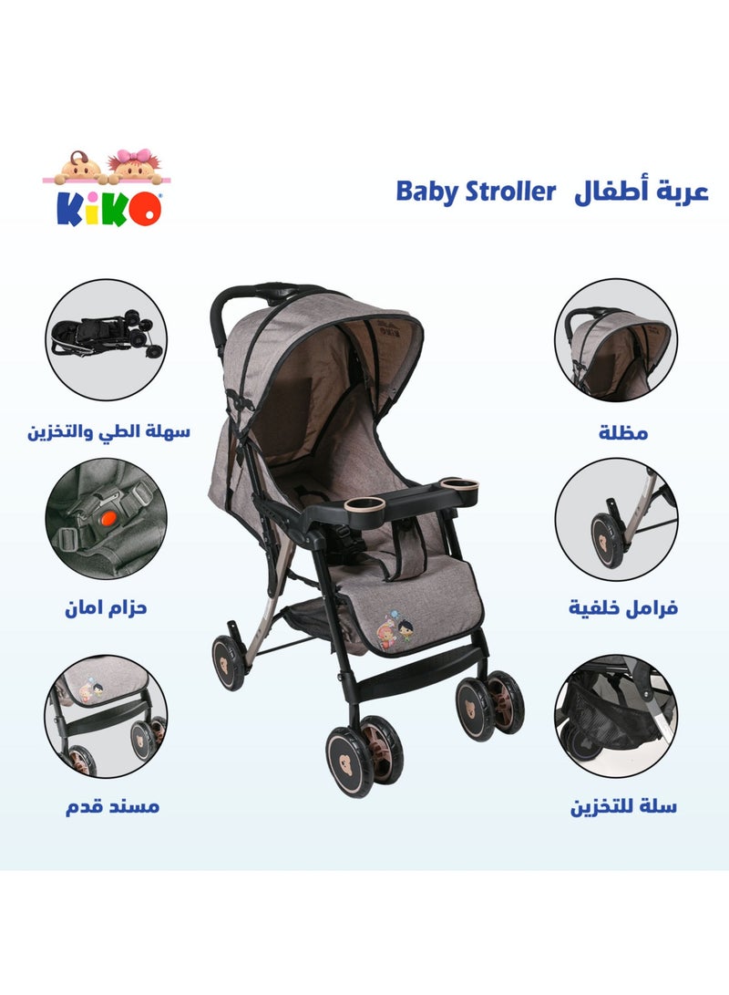 KIKO COMFORTABLE STROLLER 6 WHEELS  ( 0 M+ )-Beige - Image 2