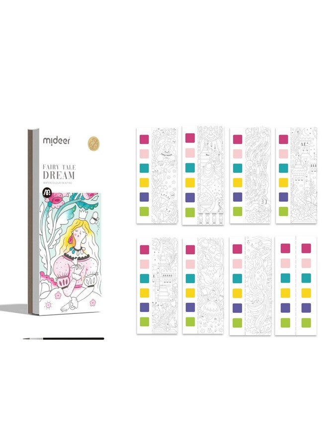 Mideer Watercolor Painting Book for Kids Ages 4-8, Pocket Watercolor Painting Book Arts and Crafts for Toddlers, Travel Activities Paint with Water Coloring Book Set for Kids 3-8 (Fairy Tale Dream) - Image 1