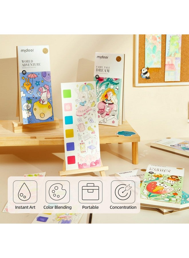 Mideer Watercolor Painting Book for Kids Ages 4-8, Pocket Watercolor Painting Book Arts and Crafts for Toddlers, Travel Activities Paint with Water Coloring Book Set for Kids 3-8 (Fairy Tale Dream) - Image 3