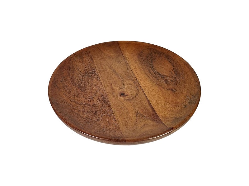 Edencart Handicrafts Beautiful Table Decor Round Shape Artistic Wooden Plate for Home and Kitchen Sheesham Wood Brown Wooden Plate 8 - Image 5