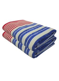 Kassino Premium Striped Oversized Beach Towels (90 x 180cm) - 100% Cotton, Soft & Quick-Dry, Double Stitched for Durability, Perfect towels for Beach and Pool (2PCS) (2, Red and Blue Stripes) - pzsku/Z94C4BBF205A72C1E41E1Z/45/_/1737547209/c676ba82-c194-43e2-9c82-ab2783fa0513