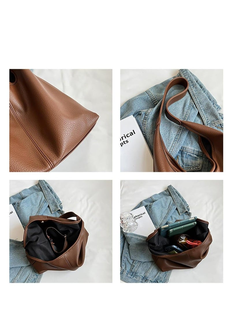 Women Tote Bags Shoulder Handbag for Women, Soft PU Leather Purse with Top Handle Big Capacity Ladies Shoulder Bags - Image 2
