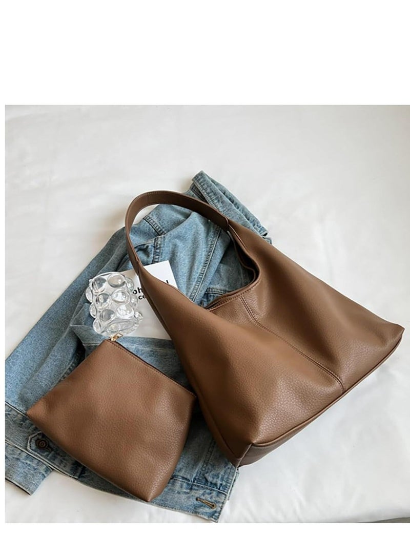 Women Tote Bags Shoulder Handbag for Women, Soft PU Leather Purse with Top Handle Big Capacity Ladies Shoulder Bags - Image 4